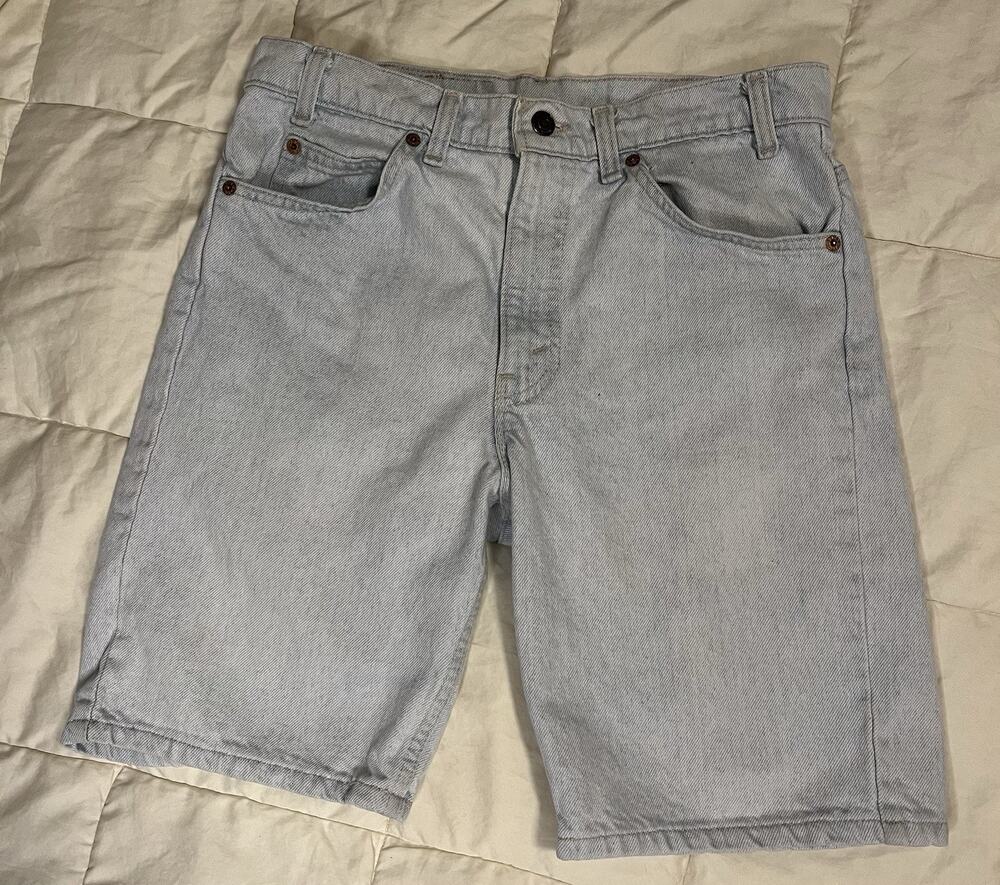 Vintage Levi's 505 Orange Tab Shorts Made In USA Men's 32 Jorts Light Blue